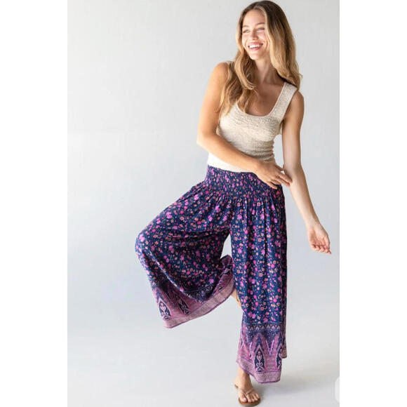 Natural Life Make A Move Wide-Leg Palazzo Pants Xl Floral Oversized Boho hippie - Picture 1 of 12